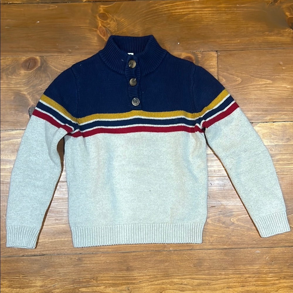 Navy and Cream Striped Sweater